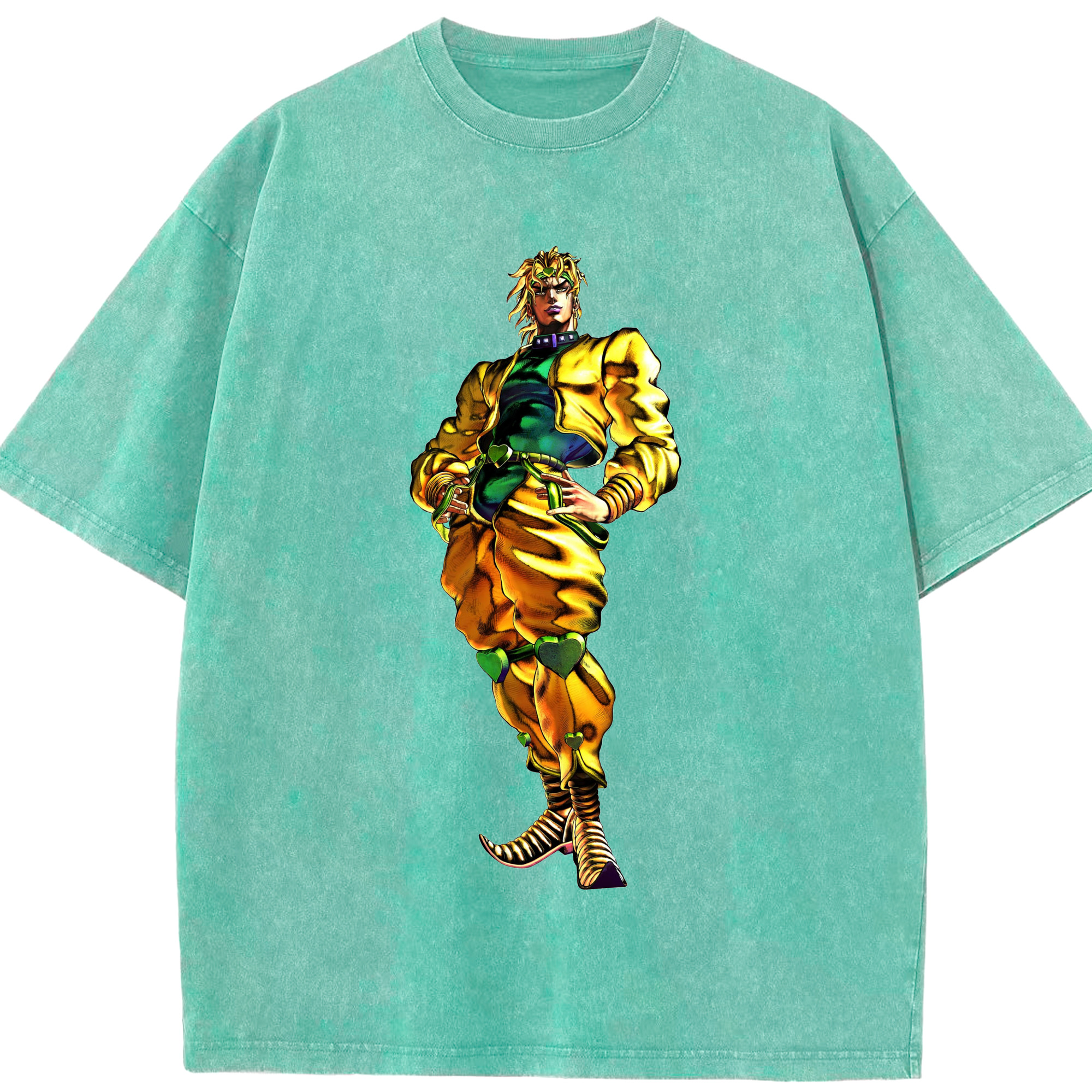 （画像用） ジョジョの奇妙な冒険 ディオ?ブランドー JoJo's Bizarre Adventure Dio Brando 綿100% ヴィンテージ風 半袖Tシャツ（フロントプリント）